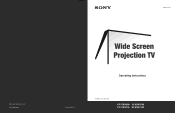 Sony KP-65WV600 Primary User Manual