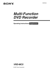 Sony VRD MC5 Operating Instructions Supplement
