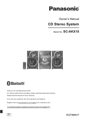 Panasonic SC-AKX18 SC-AKX18 Owner's Manual (Multi Language)