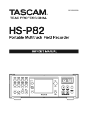 TASCAM HS-P82 Owners Manual