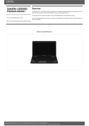 Toshiba Satellite L630 PSK04A Detailed Specs for Satellite L630 PSK04A-063001 AU/NZ; English
