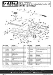 Sealey 1500SLR Parts Diagram
