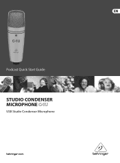 Behringer STUDIO CONDENSER MICROPHONE C-1U Quick Start Guide