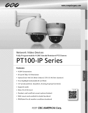Ganz Security PT127XT-IP PT100-IP Series Specifications