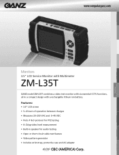 Ganz Security ZM-L35T Specifications