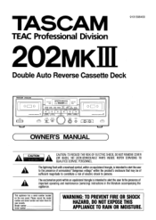 TASCAM 202mkIII Owners Manual