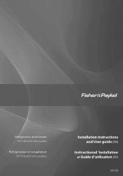 Fisher and Paykel RF175WCRW1 Active Smart RF175 & RF195 User Guide & Installation Instructions (English, French)