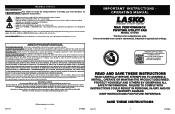 Lasko U15700 User Manual