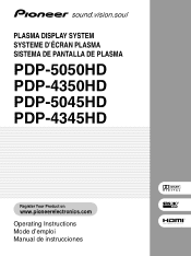 Pioneer PDP-4350HD Owner's Manual