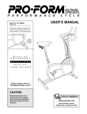 ProForm 928l Bike English Manual