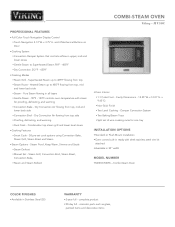 Viking VSOC530 Two-Page Specifications Sheet