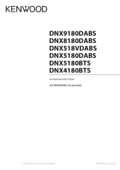 Kenwood DNX9180DABS User Manual