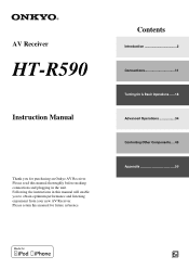 Onkyo HT-S5400 HT-R590 Owner Manual