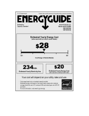 Avanti DW1833D3SE Energy Guide Label