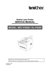 Brother International HL-P2500 Service Manual