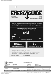 Miele W3048 Energy Guide