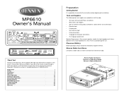Audiovox MP6610 Owners Manual