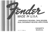 Fender Dual Showman Reverb Owner Manual