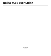 Nokia 7510 Supernova Nokia 7510 Supernova User Guide in US English