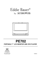 Audiovox PE702 Operation Manual