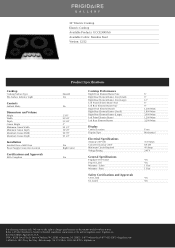 Frigidaire GCCE3049AS Product Specifications Sheet