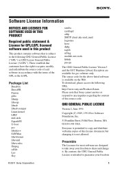 Sony STR-DA5700ES Software License Information