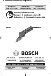 Bosch 1640VS Operating Instructions