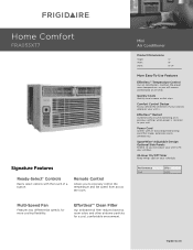 Frigidaire FRA053XT7 Product Specifications Sheet (English)