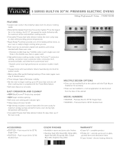 Viking VDOE Two-Page Specifications Sheet