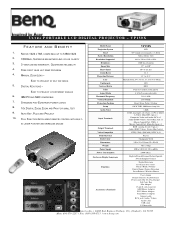BenQ VP150X Product Data Sheet