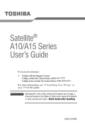 Toshiba Satellite A15 User Manual