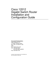 Cisco GSR12/60 Installation Guide