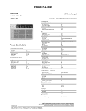Frigidaire FFRA121ZAE Product Specifications Sheet