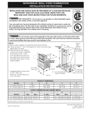 Frigidaire FGMC3065KW Installation Instructions (All Languages)