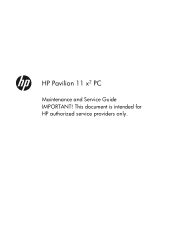 HP Pavilion 11-h013dx HP Pavilion 11 x2 PC Maintenance and Service Guide