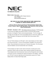 NEC P703-PC2 Launch Press Release