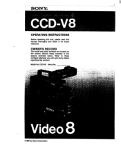 Sony CCD-V8 Operating Instructions