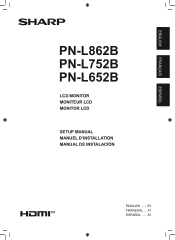 Sharp PN-L862B PN-L652B | PN-L752B | PN-L862B Setup Manual