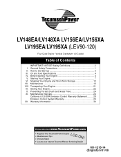 Tecumseh Products LV156EA Operator Manual