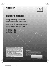 Toshiba 65HM117 Owners Manual