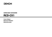 Denon RCD-CX1 Owners Manual - English