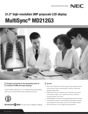NEC MDG3-BNDA2 Specification Brochure