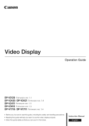 Canon DP-V3120 Video Display Operation Guide