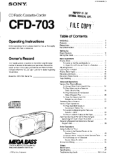Sony CFD-703 Primary User Manual