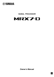 Yamaha MRX7-D MRX7-D Owners Manual