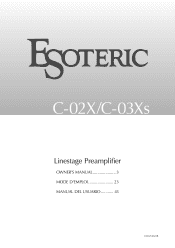 Esoteric C-03Xs 2X / C-03Xs Owners Manual EN FR SP
