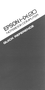 Epson HX-20 Quick Reference Guide