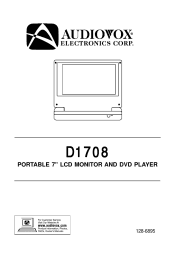 Audiovox D1708ES Owners Manual
