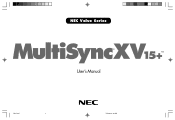 NEC XV15 User Manual