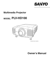 Sanyo PLV-HD100 Owner's Manual